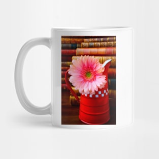 Pink Daisy In Red French Pitcher Mug